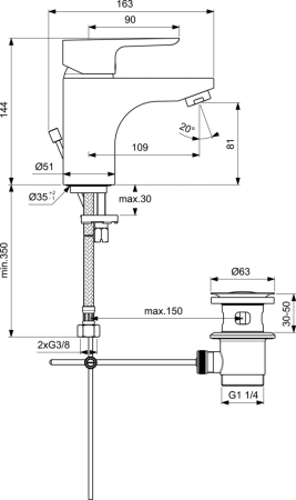 Смеситель для раковины Ideal Standard Ceraplan III B0704AA