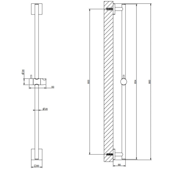 Душевая штанга Gessi Rilievo 59244#031
