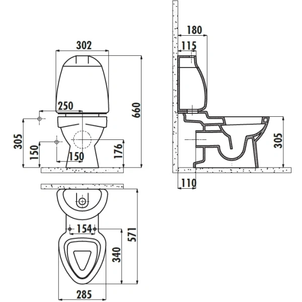 Чаша напольного унитаза Creavit Cocuk CK310-11CB00E-0000