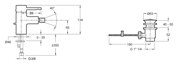 Смеситель для биде Jacob Delafon CUFF E37045-CP