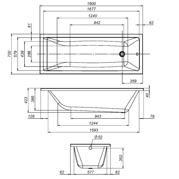 Каркас для ванны 180х70 AM.PM Gem W93A-180-070W-R серый