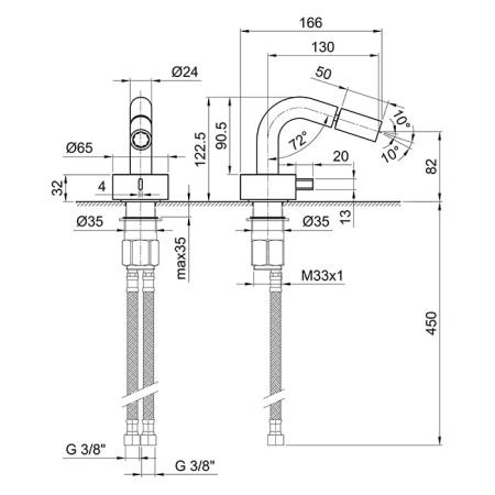 Смеситель для биде Fantini AF/21 27 02 A008WF