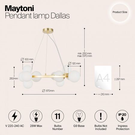 Подвесная люстра Maytoni Даллас MOD545PL-11BS