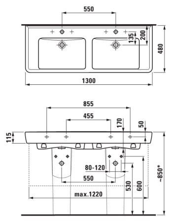 Раковина Laufen Pro 8.1496.7.000.104.1