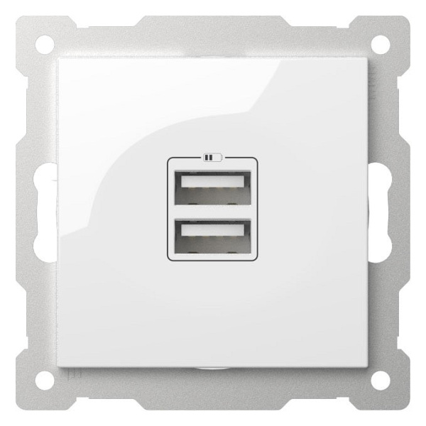 Розетка 2хUSB type A без рамки Elbi Eleсtriс Zena Vega 609-015600-143