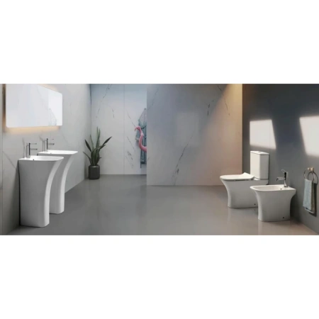Раковина CeramaLux G-315 44,5x43 см, напольная, белый