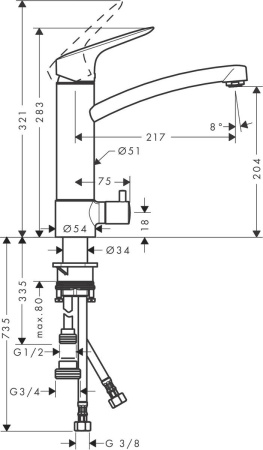 Смеситель для кухни hansgrohe Logis 71834000