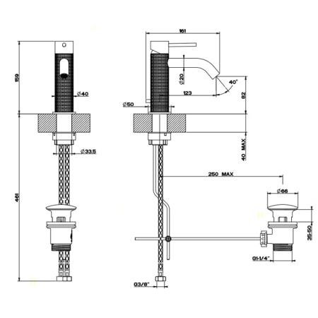 Смеситель для раковины Gessi 316 54201#239 нержавейка
