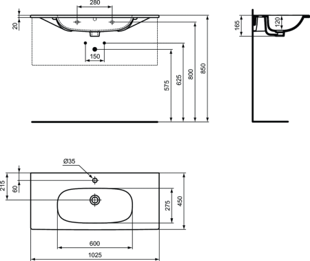 Раковина Ideal Standard Tesi T350801