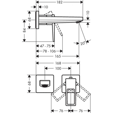 Смеситель для раковины hansgrohe Metropol 74525000
