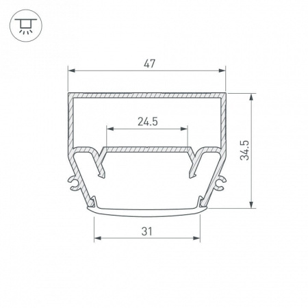 Профиль накладной Arlight STRETCH 040699