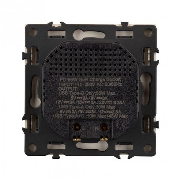 Розетка 2хUSB type A и C без рамки Arlight NOBE 054318(1)