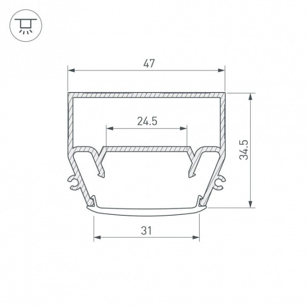 Профиль накладной Arlight STRETCH 040699