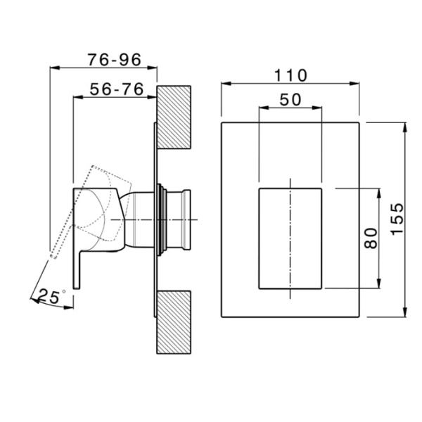 Смеситель для душа Cisal Hi-Rise RI00300021