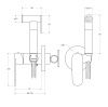 Гигиенический душ со смесителем CEZARES STYLUS-DIF-BORO