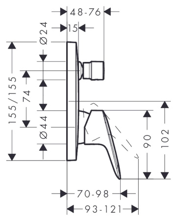 Смеситель для ванны hansgrohe Logis 71405000