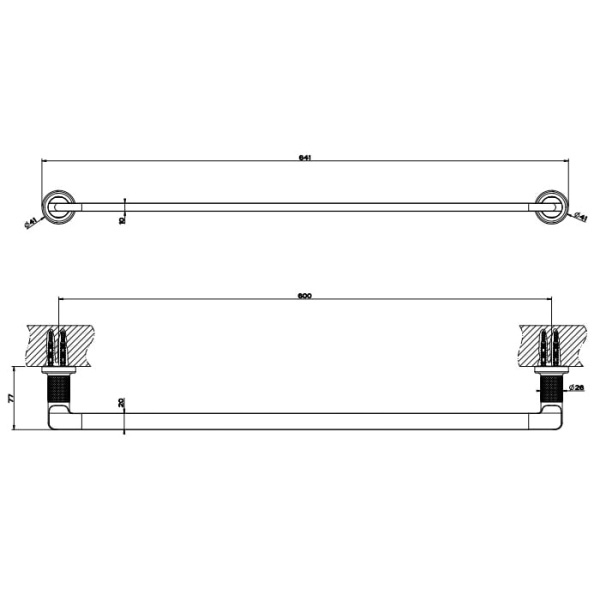 Полотенцедержатель Gessi Inciso 60 см 58503#246 золото