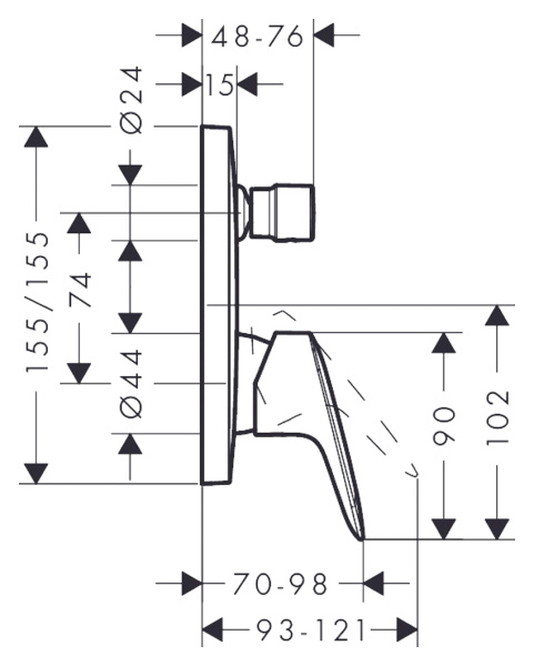 Смеситель для ванны hansgrohe Logis 71405000