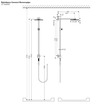 Душевая система hansgrohe Raindance Connect Showerpipe 27164000