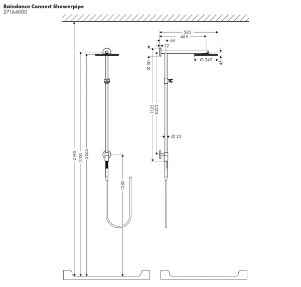Душевая система hansgrohe Raindance Connect Showerpipe 27164000