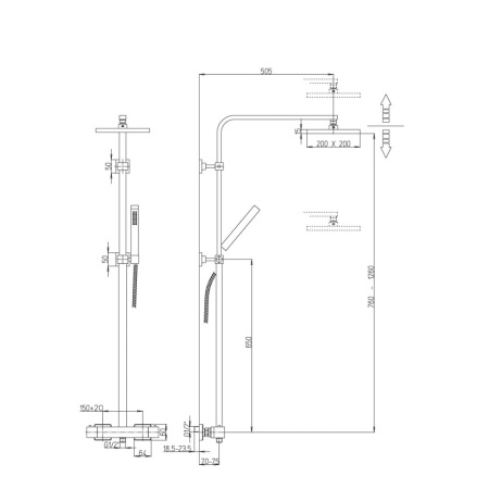 Душевая система Paini Dax-R 84CR689TH2SQP1