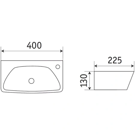Раковина CeramaLux 78578L 40x22,5 см L, рукомойник, белый