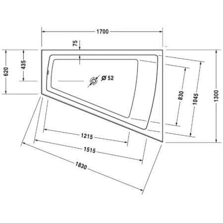 Акриловая ванна 170x130 см R Duravit Paiova 700267000000000