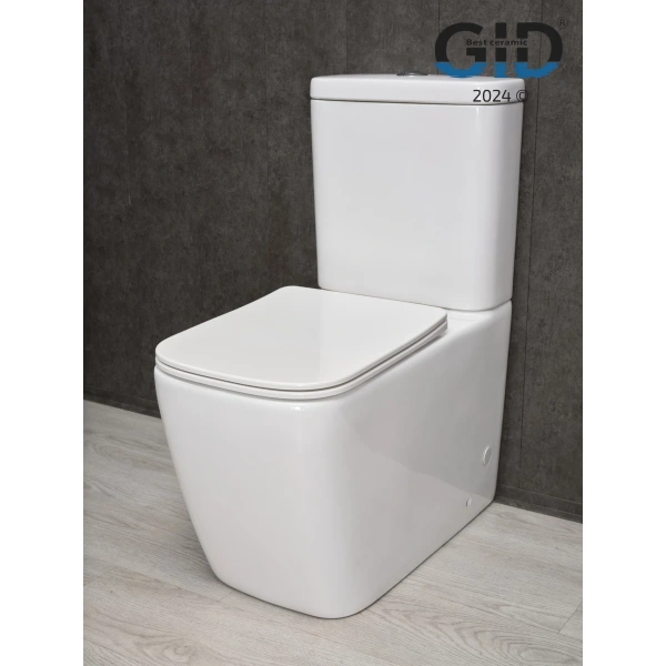 Унитаз-компакт GID Tn2180 безободковый, с сиденьем микролифт, белый