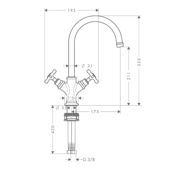 Смеситель для раковины Axor Montreux 16506820 шлифованный никель