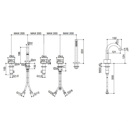 Смеситель для ванны FALPER AQUIFER #A61