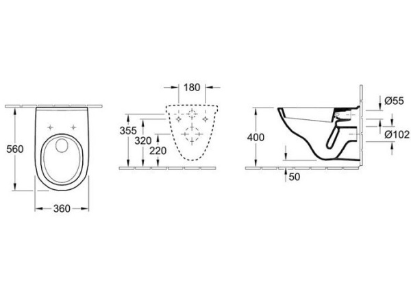 Подвесной унитаз Villeroy&Boch O.novo 56601001