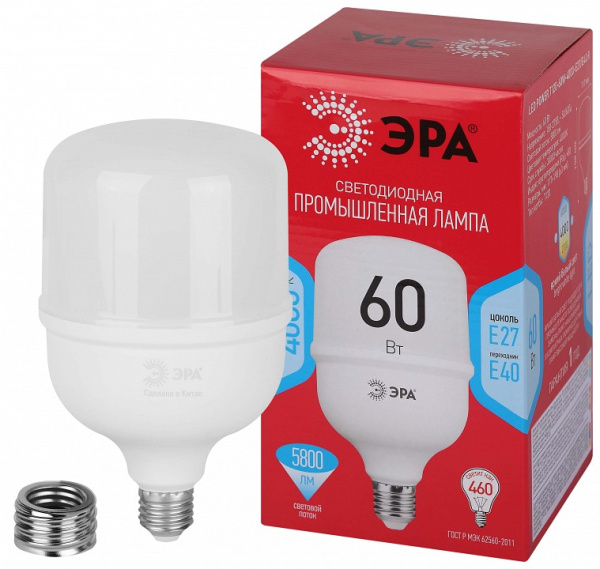 Лампа светодиодная Эра  E27, E40 60Вт 4000K LED POWER T120-60W-4000-E27/E40 R