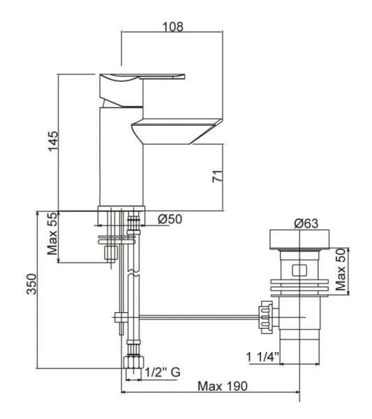 Смеситель для биде Cezares Garda GARDA-BSM1-01-Cr