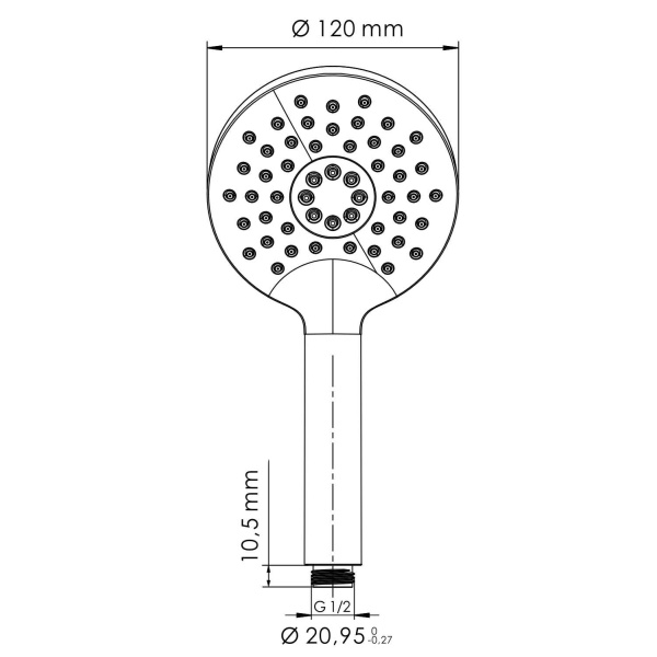 Душевая лейка WasserKRAFT A357 никель