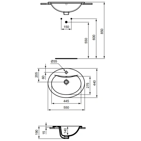 Раковина 55x44 см Vidima Sirius W502361