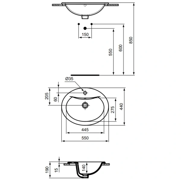 Раковина 55x44 см Vidima Sirius W502361