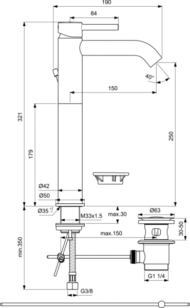 Смеситель для раковины Ideal Standard Ceraline BC194AA