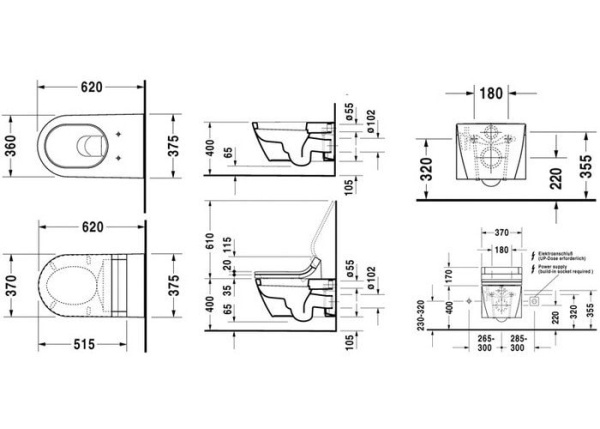 Подвесной унитаз Duravit Starck 2 2533090000