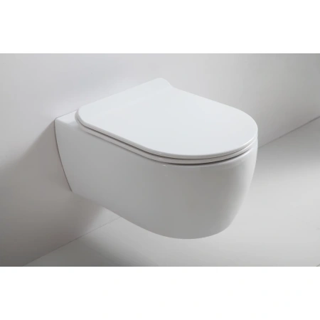 Унитаз подвесной SSWW CT2039V безободковый, с сиденьем микролифт, белый