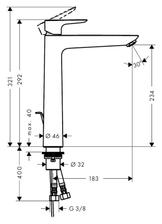 Смеситель для раковины hansgrohe Talis E 71716000