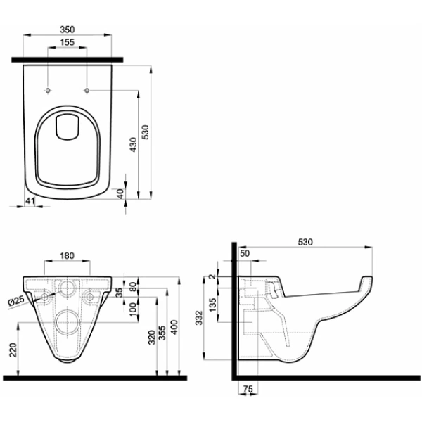 Унитаз подвесной Kolo Nova Pro M33103000 белый