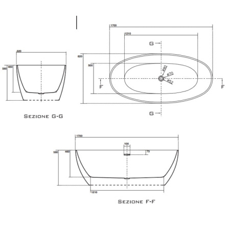 Акриловая ванна Kerasan Flo 170х82 742901