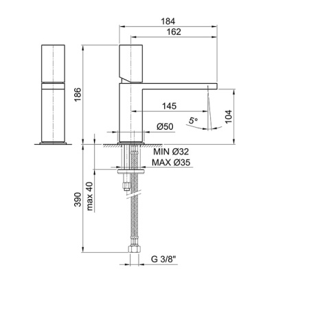 Смеситель для раковины Fantini Milano 31 P5 3003WF сталь