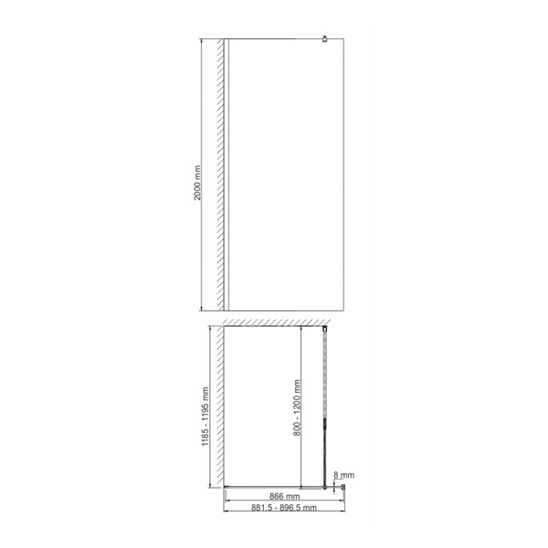 Душевая перегородка WasserKRAFT Rur 30W 90 30W39MB матовая черная