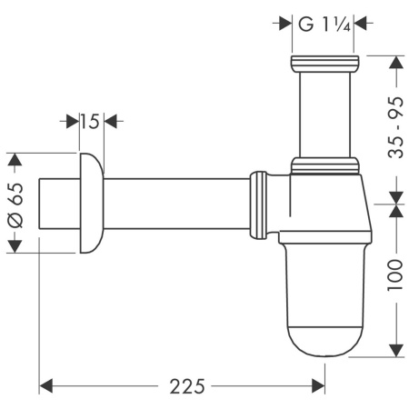 Сифон для раковины hansgrohe 52053000
