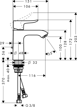Смеситель для раковины hansgrohe Metris 31080000