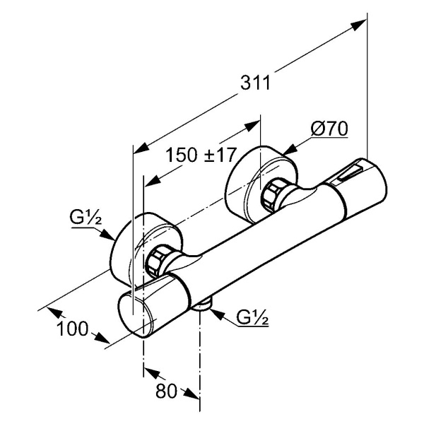 Смеситель для душа Kludi Zenta 351000538