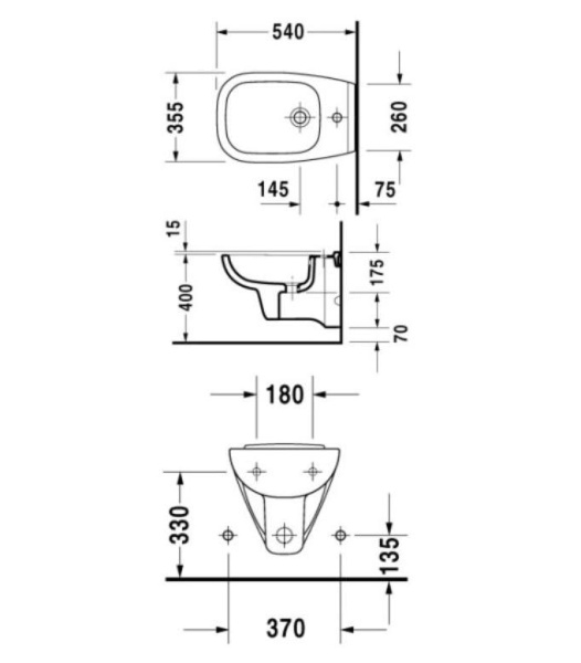 Биде подвесное Duravit D-Code 22571500002
