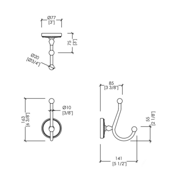 Вешалка-крючок Devon&Devon Dorothy DOR413BR бронза