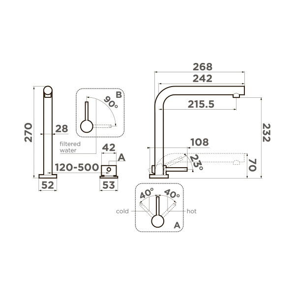 Смеситель для кухни Omoikiri Nara 4994366